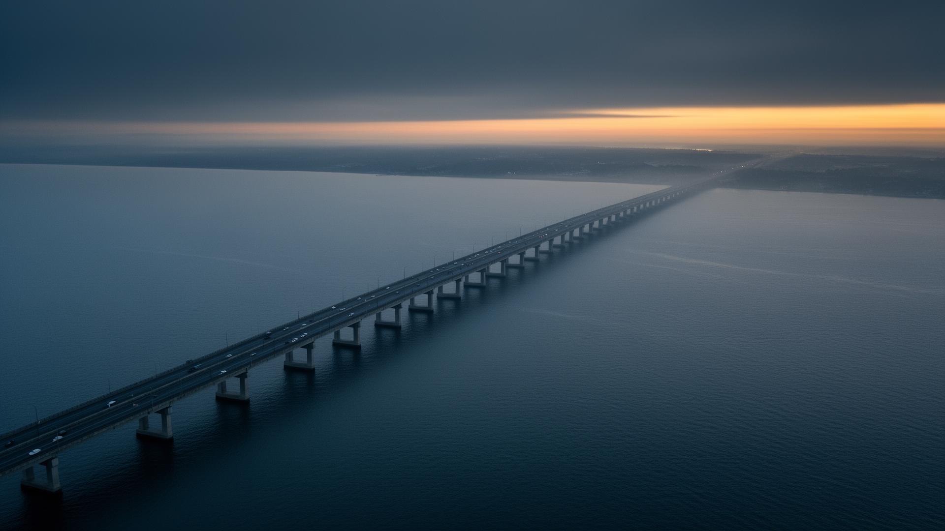 Chesapeake Bay Bridge-Tunnel at dawn